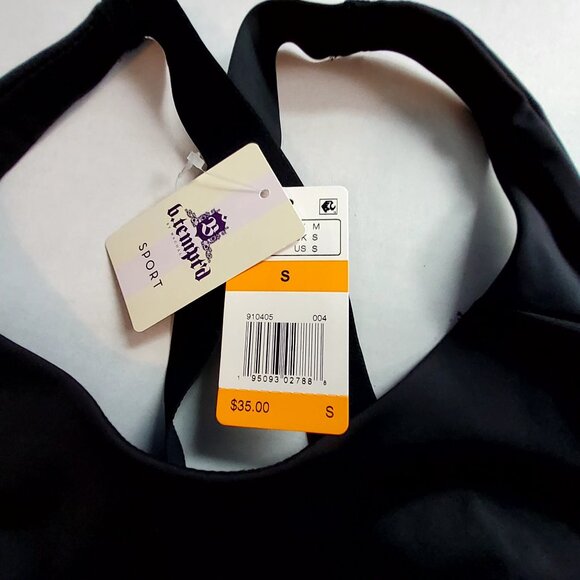 B.TemptD Sport Black Racerback Sports Bra Size Small Nylon/Spandex Blend - Picture 5 of 9